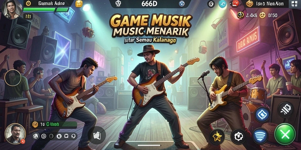 Screenshot utama 66D saat gameplay menunjukkan keseruan bermain musik.