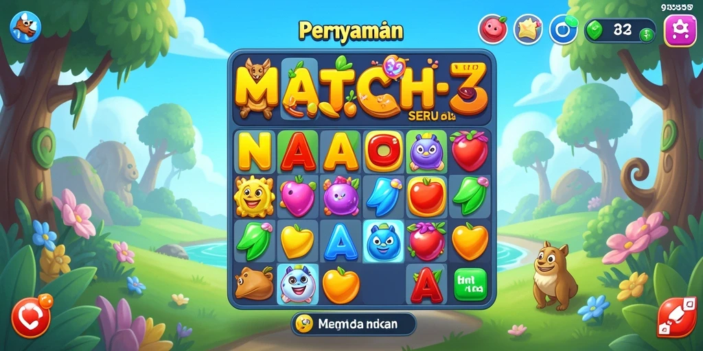 Screenshot gameplay menunjukkan momen seru saat bermain Match-3.