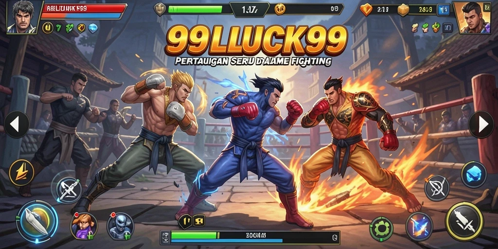 Screenshot gameplay 99LUCK99 yang menampilkan pertarungan mendebarkan.