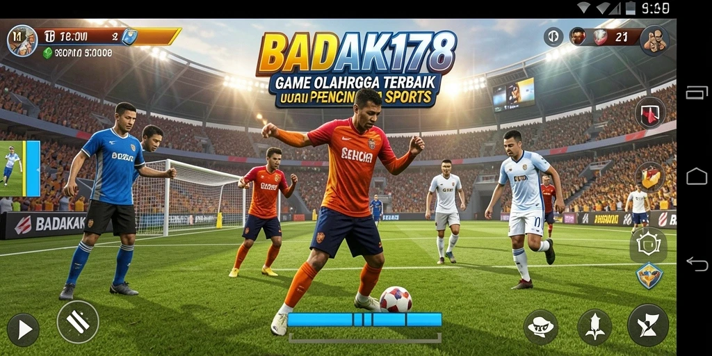 Screenshot menunjukkan aksi gameplay intens dalam game olahraga.