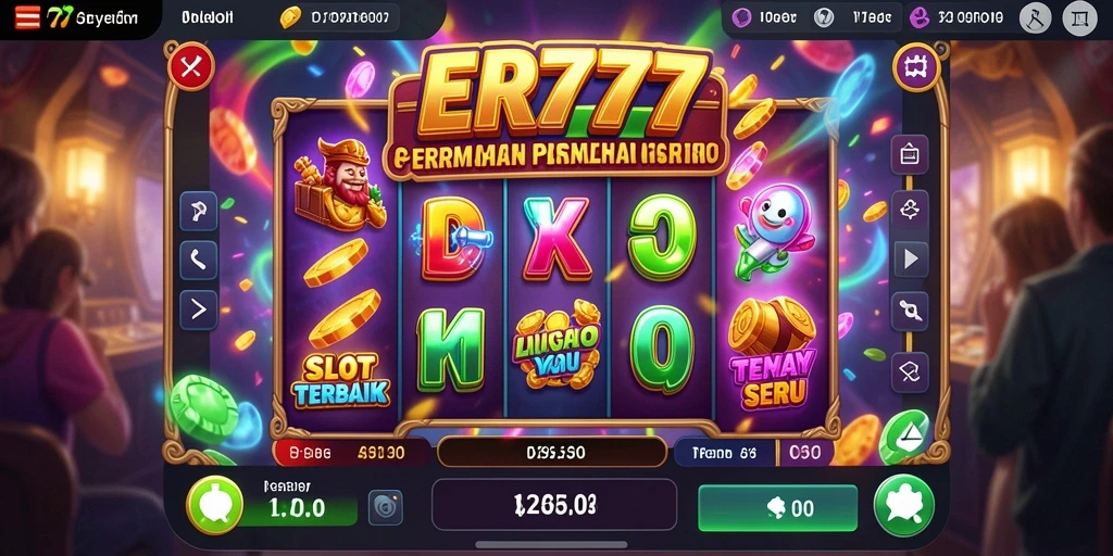Tampilan gameplay Slot yang menegangkan dan penuh warna di ER777.