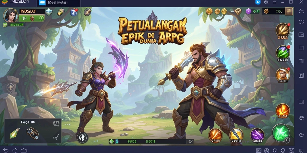 Screenshot utama INDSLOT menampilkan aksi pertempuran seru di dunia ARPG.
