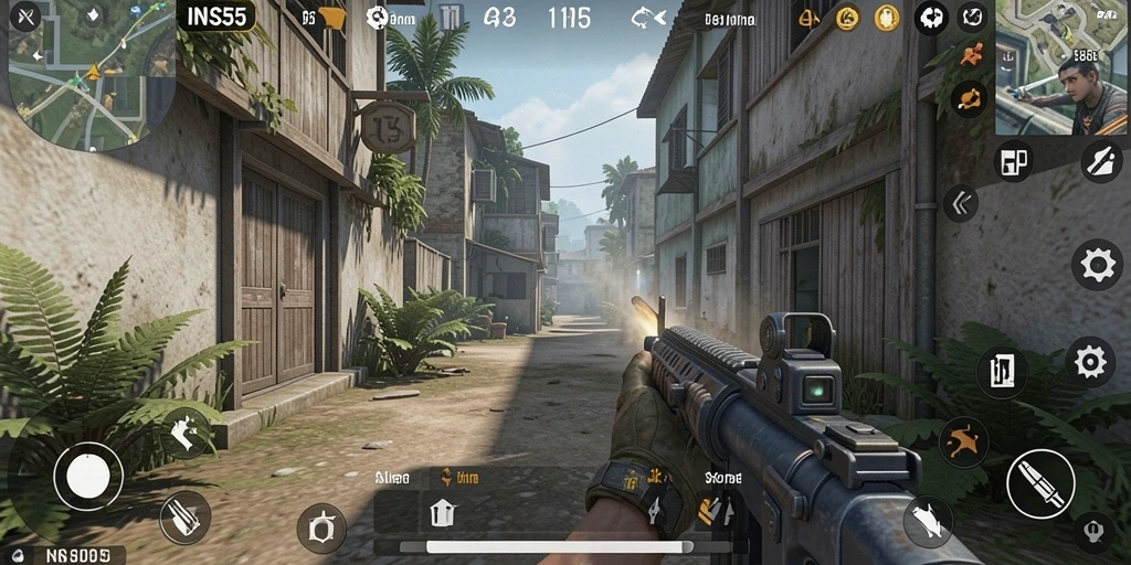 Tampilan gameplay mendebarkan dari INS55 dengan aksi TPS yang seru.