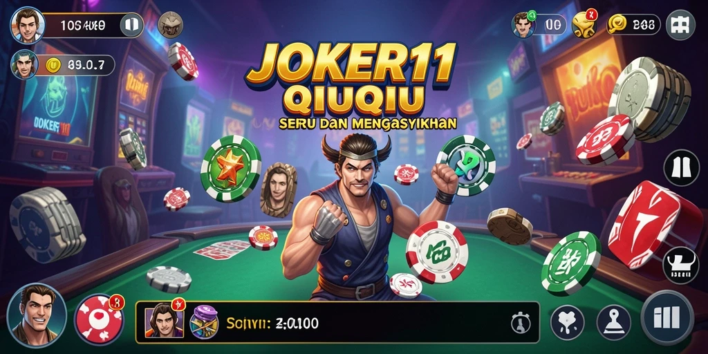 Screenshot JOKER11 menampilkan aksi seru permainan QiuQiu.
