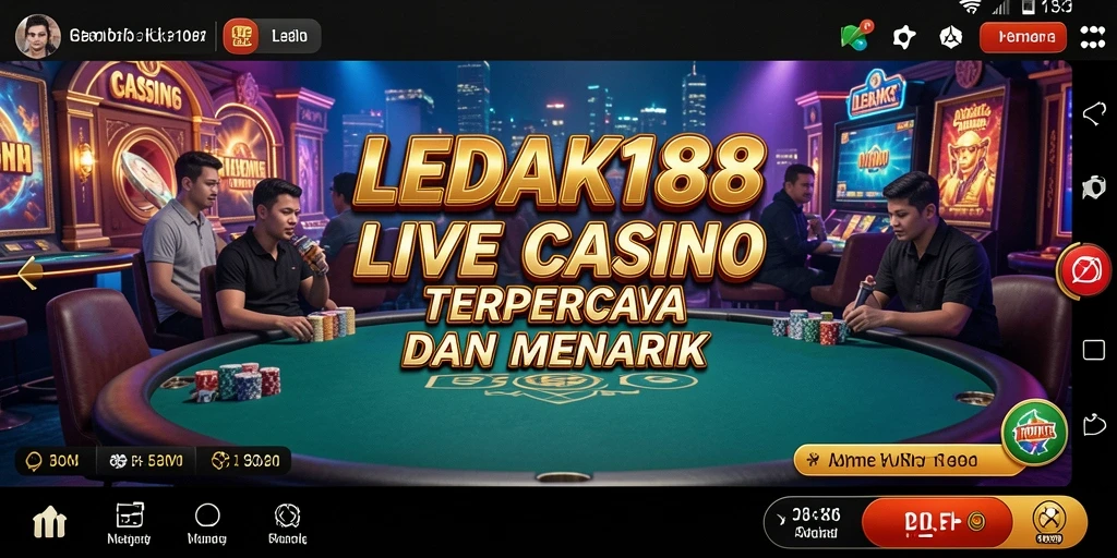 Tampilan gameplay LEDAK188 dengan dealer langsung dan suasana kasino yang menegangkan.