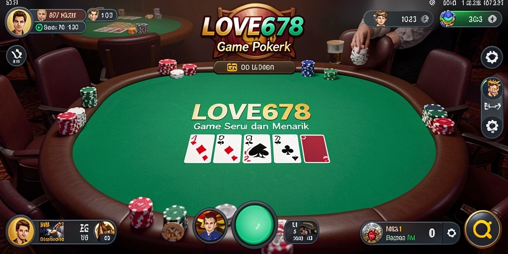 Tampilan gameplay poker yang mendebarkan di LOVE678.