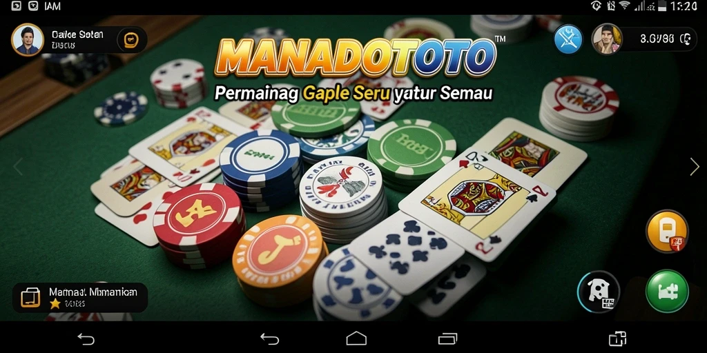 Tampilan gameplay seru di MANADOTOTO yang menggambarkan keseruan bermain Gaple.