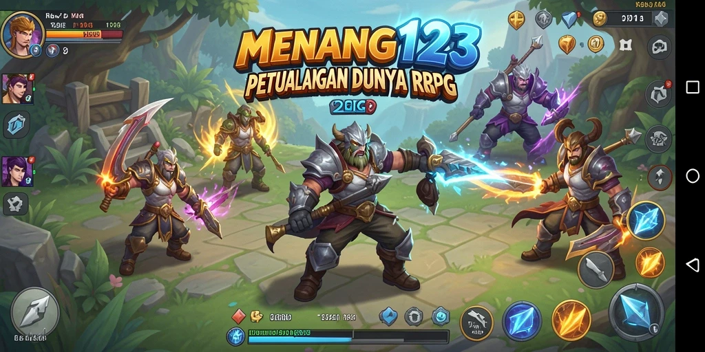 Screenshot MENANG123 menampilkan aksi pertempuran mendebarkan dalam RPG.