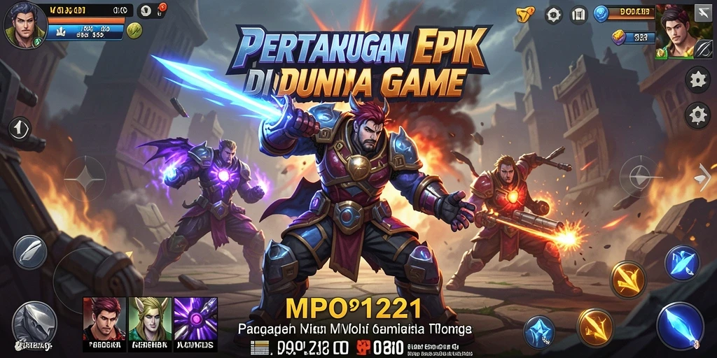 Tangkapan layar MPO1221 menampilkan pertarungan yang intens dan karakter yang dinamis.