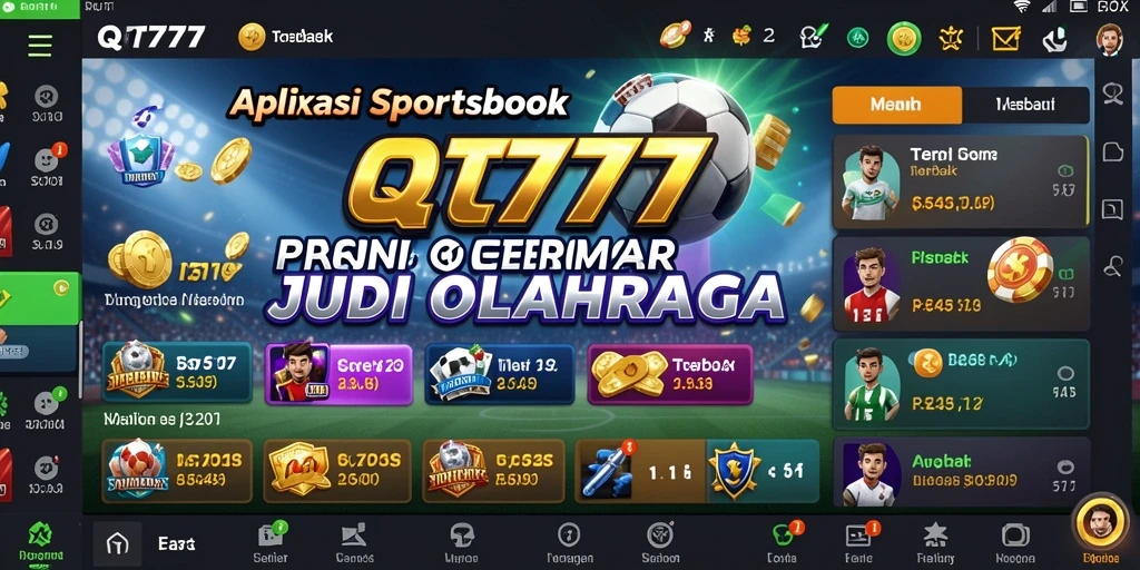 Tampilan gameplay QT777 dengan fitur Sportsbook yang menarik.