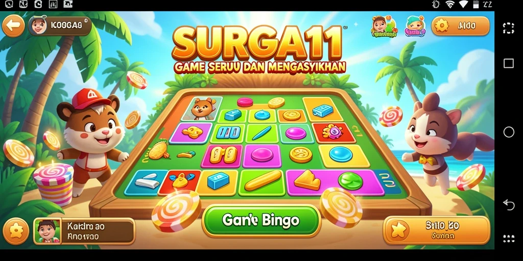 Tampilan seru gameplay SURGA11 yang menantang dan penuh warna.