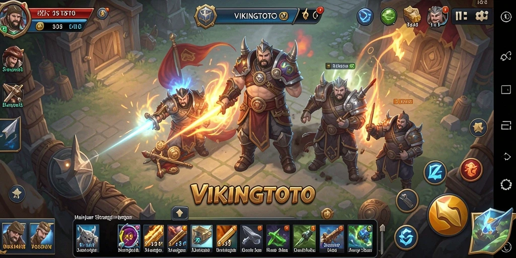 Tampilan gameplay menegangkan dalam dunia strategi VIKINGTOTO.